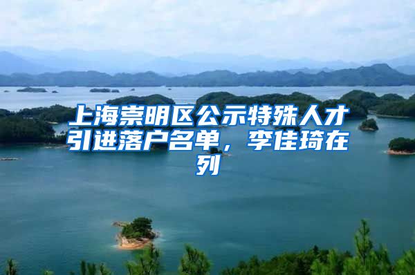 上海崇明区公示特殊人才引进落户名单，李佳琦在列