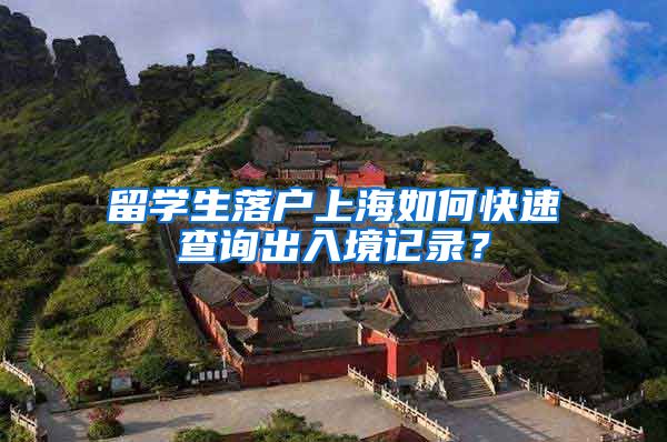 留学生落户上海如何快速查询出入境记录?