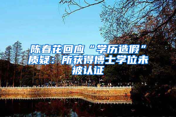 陈春花回应“学历造假”质疑:所获得博士学位未被认证