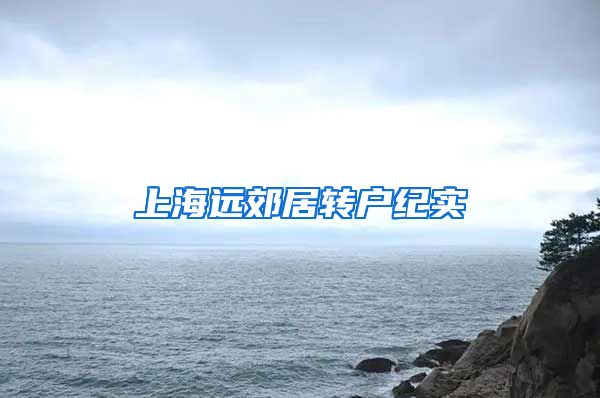 上海远郊居转户纪实
