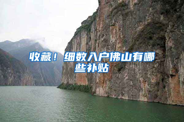 收藏！细数入户佛山有哪些补贴