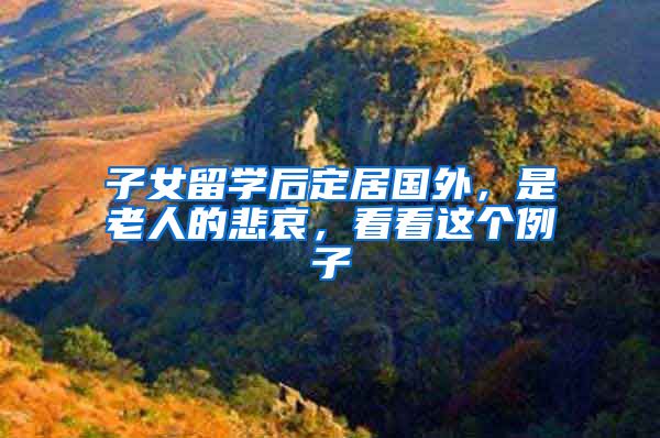 子女留学后定居国外，是老人的悲哀，看看这个例子