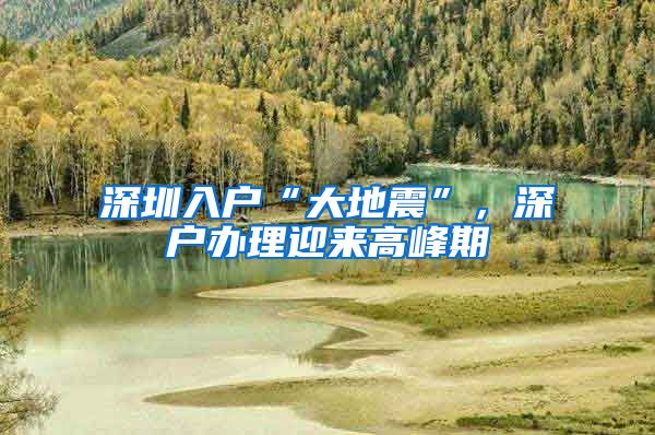 深圳入户“大地震”,深户办理迎来高峰期