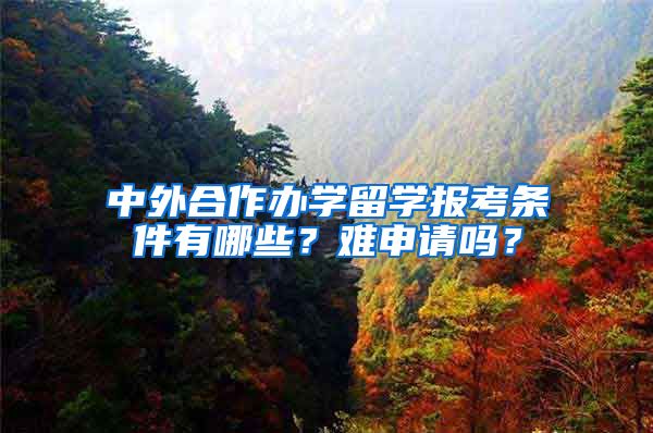 中外合作办学留学报考条件有哪些？难申请吗？