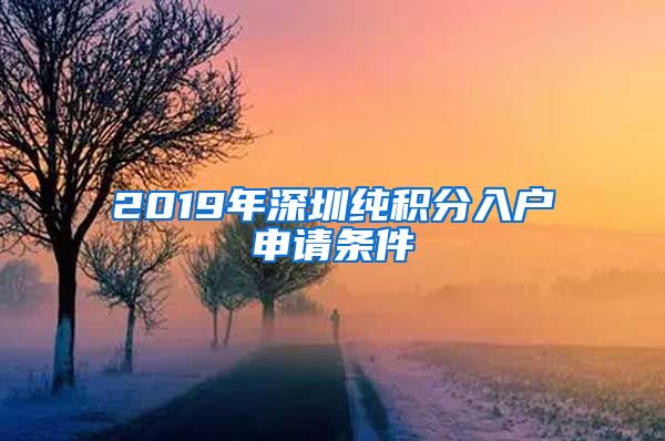 2019年深圳纯积分入户申请条件