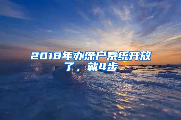 2018年办深户系统开放了,就4步