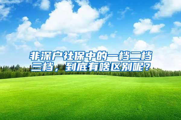 非深户社保中的一档二档三档,到底有啥区别呢?