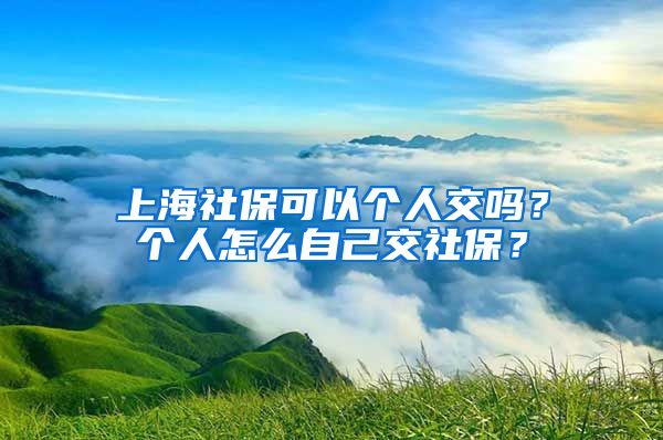 上海社保可以个人交吗?个人怎么自己交社保?