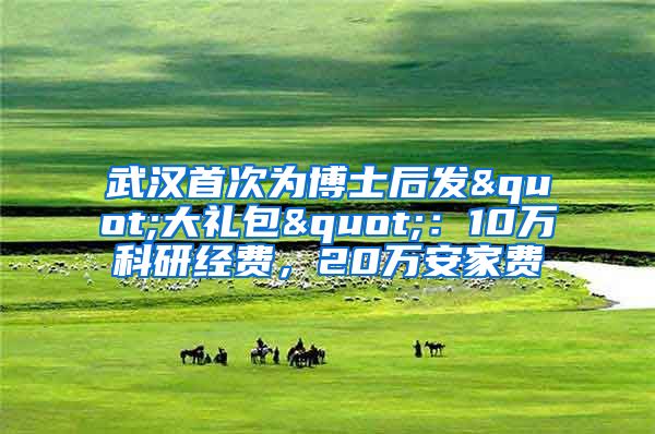 武汉首次为博士后发"大礼包":10万科研经费,20万安家费