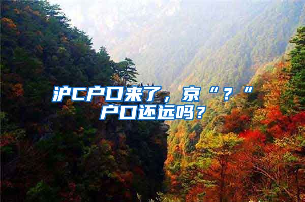 沪C户口来了,京“?”户口还远吗?