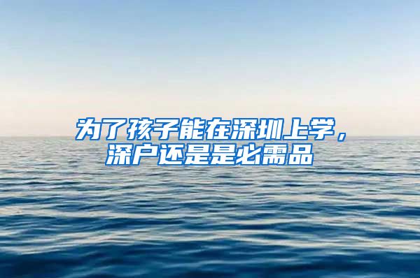 为了孩子能在深圳上学，深户还是是必需品