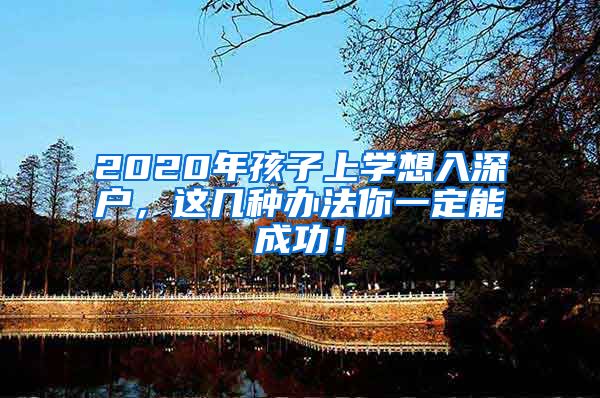 2020年孩子上学想入深户，这几种办法你一定能成功！