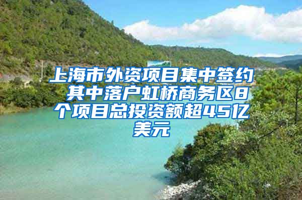 上海市外资项目集中签约 其中落户虹桥商务区8个项目总投资额超45亿美元