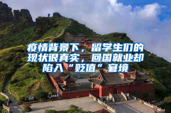 疫情背景下，留学生们的现状很真实，回国就业却陷入“贬值”窘境