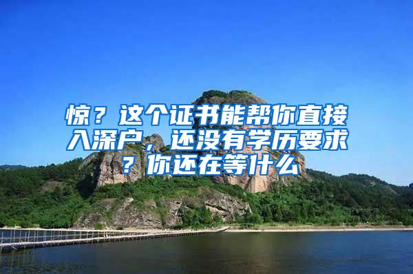 惊?这个证书能帮你直接入深户,还没有学历要求?你还在等什么