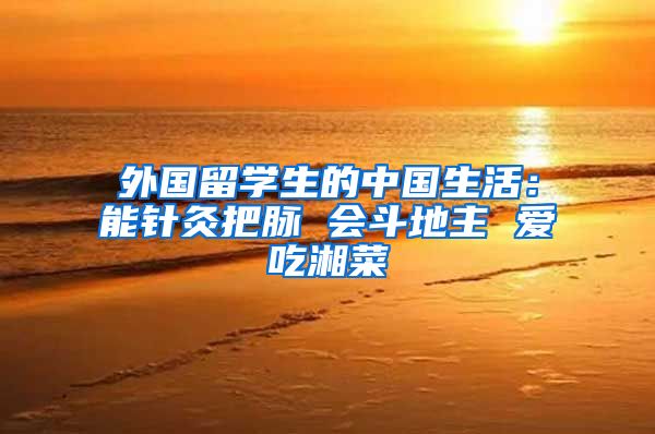 外国留学生的中国生活：能针灸把脉 会斗地主 爱吃湘菜