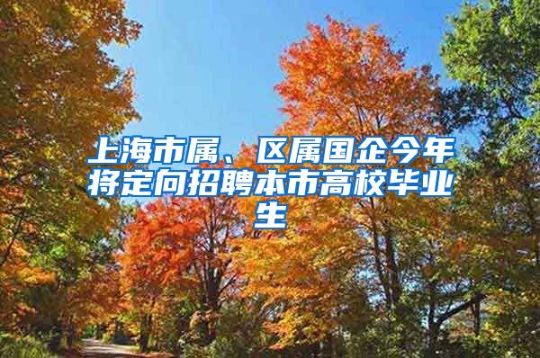 上海市属、区属国企今年将定向招聘本市高校毕业生