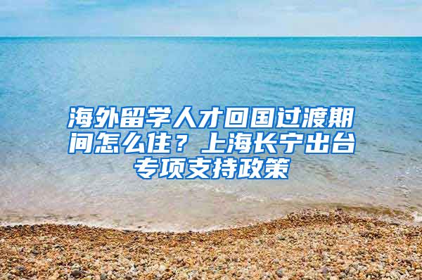 海外留学人才回国过渡期间怎么住？上海长宁出台专项支持政策