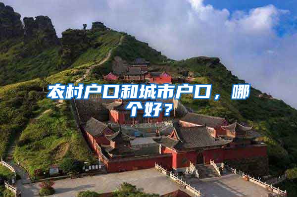 农村户口和城市户口,哪个好?