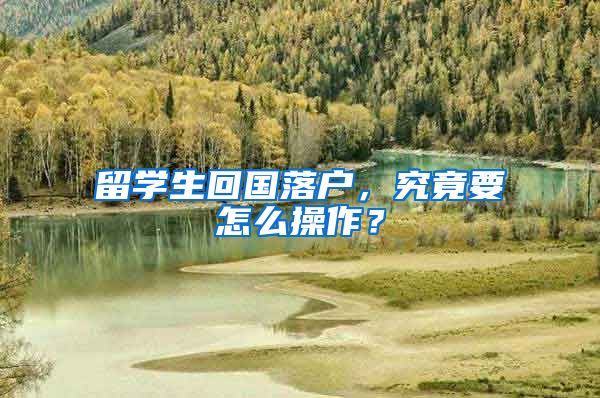 留学生回国落户，究竟要怎么操作？