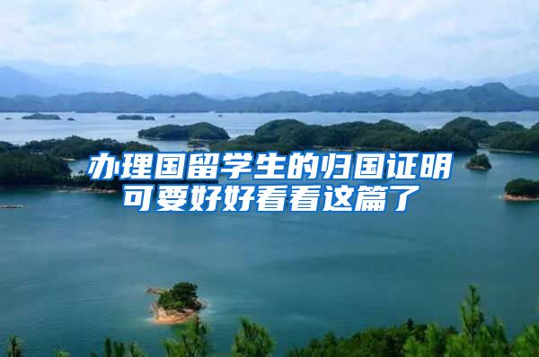 办理国留学生的归国证明可要好好看看这篇了