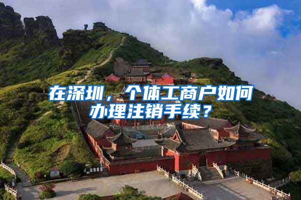 在深圳,个体工商户如何办理注销手续?
