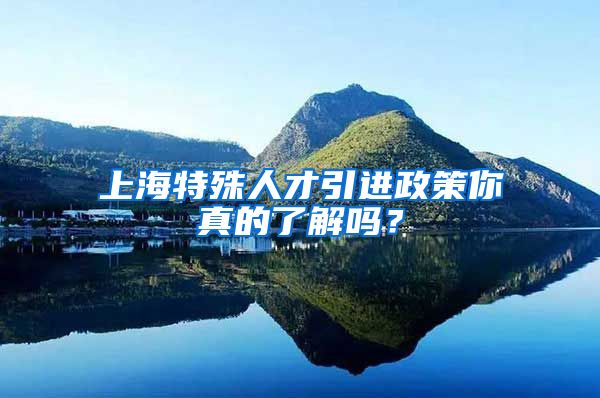 上海特殊人才引进政策你真的了解吗？