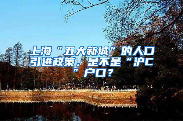 上海“五大新城”的人口引进政策，是不是“沪C”户口？