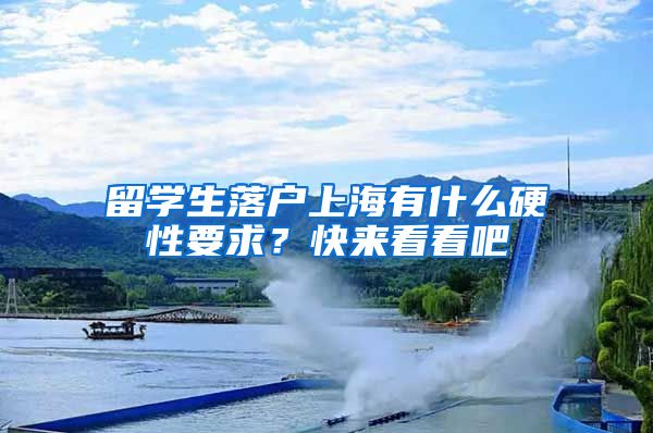 留学生落户上海有什么硬性要求？快来看看吧