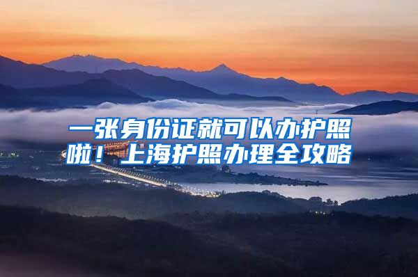 一张身份证就可以办护照啦！上海护照办理全攻略