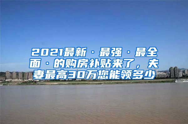 2021最新·最强·最全面·的购房补贴来了，夫妻最高30万您能领多少