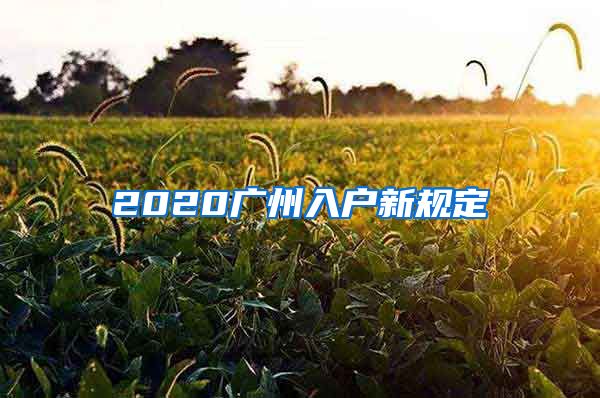 2020广州入户新规定