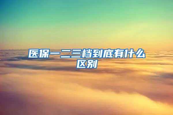 医保一二三档到底有什么区别