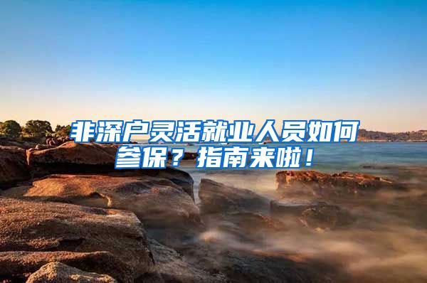 非深户灵活就业人员如何参保?指南来啦!
