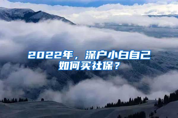 2022年,深户小白自己如何买社保?