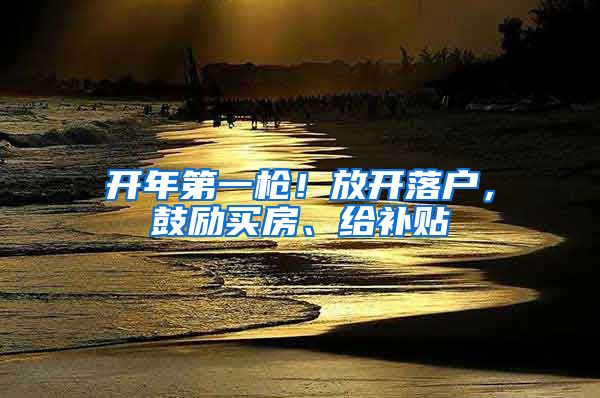 开年第一枪！放开落户，鼓励买房、给补贴