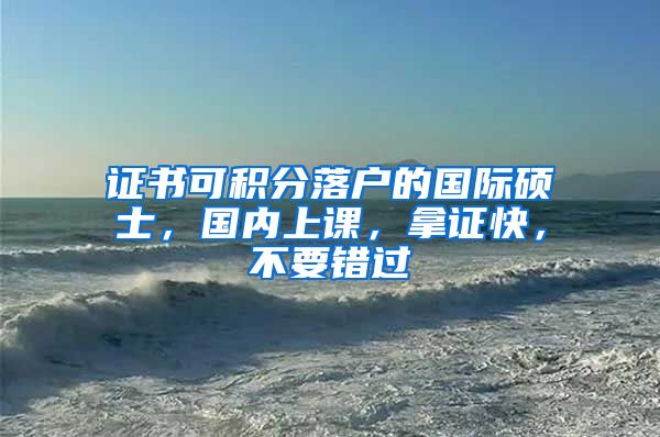 证书可积分落户的国际硕士,国内上课,拿证快,不要错过