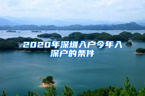2020年深圳入户今年入深户的条件
