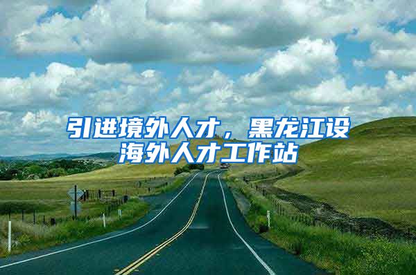 引进境外人才，黑龙江设海外人才工作站
