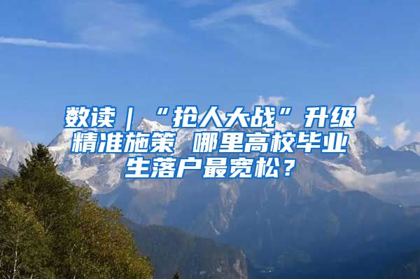 数读｜“抢人大战”升级精准施策 哪里高校毕业生落户最宽松？