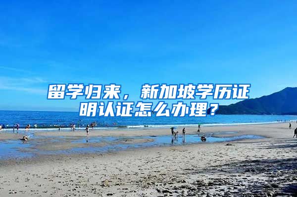 留学归来,新加坡学历证明认证怎么办理?