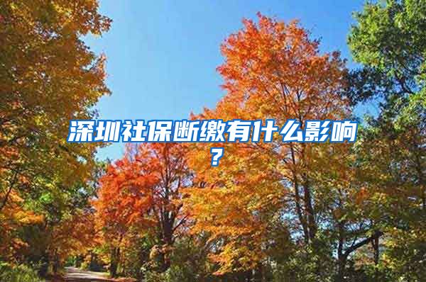 深圳社保断缴有什么影响？