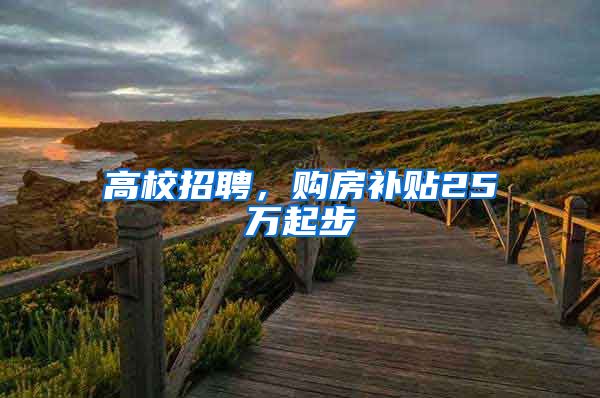 高校招聘，购房补贴25万起步