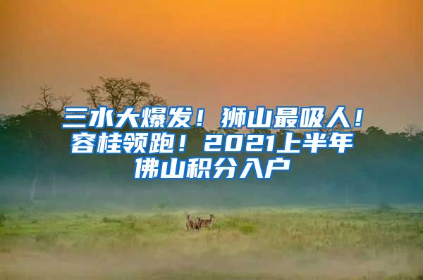 三水大爆发！狮山最吸人！容桂领跑！2021上半年佛山积分入户