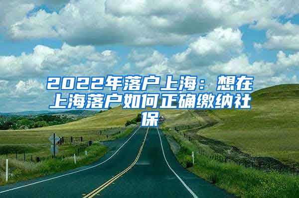 2022年落户上海:想在上海落户如何正确缴纳社保