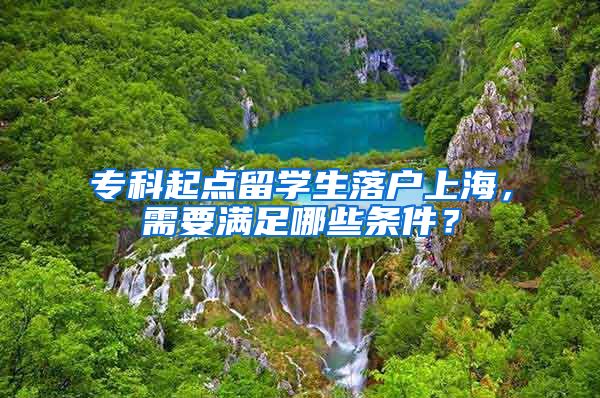 专科起点留学生落户上海,需要满足哪些条件?