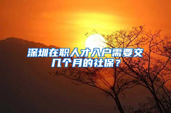 深圳在职人才入户需要交几个月的社保?