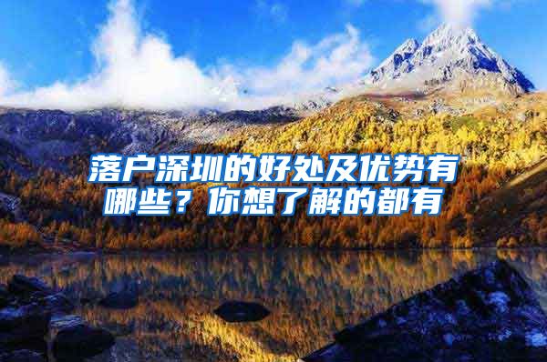 落户深圳的好处及优势有哪些？你想了解的都有