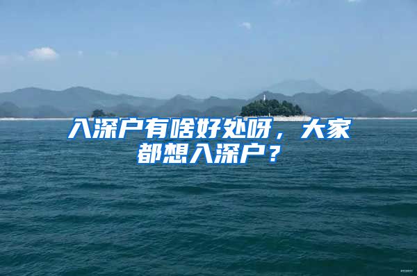 入深户有啥好处呀,大家都想入深户?