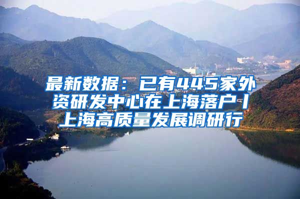 最新数据:已有445家外资研发中心在上海落户丨上海高质量发展调研行